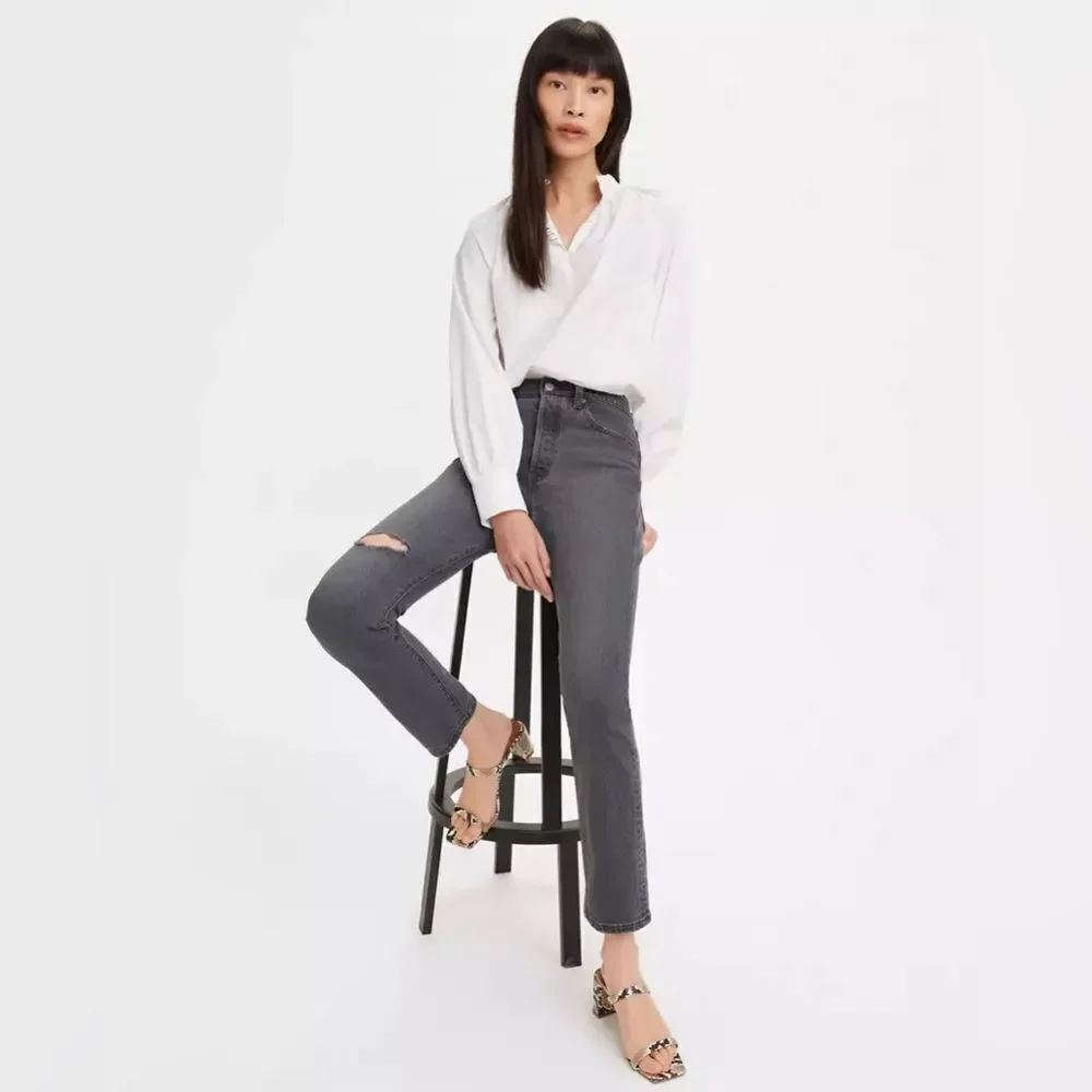 Levi's® Premium 501® SKINNY WOMEN'S JEANS 29 x 28 black gray